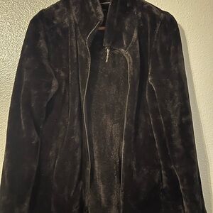 Stylishly Warm Black Faux Fur Jacket